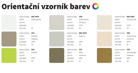 Farby ISAN - Orientačný vzorník farieb Farby ISAN - Orientačný vzorník farieb